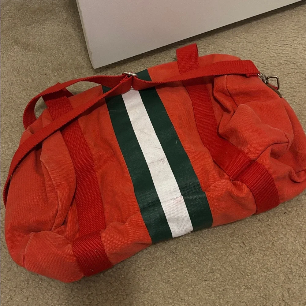 Nostalgic Minnesota Wild Hockey Duffel Bag with Red Straps Sports Fan